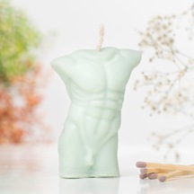 Men Body Temalı Vegan Soya Mum Yeşil