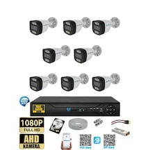 8 Kameralı 500gb Hdd Güvenlik Kamera Seti 5mp 1080p Full Hd Tam Renkli Gece Görüş Dvr Kayıt Cihazlı Tak Çalıştır Sistem