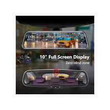 9.66 Inç Araç Dikiz Aynası Kamera Uyumlu 4k Full Hd Çift Lensli Geri Görüş Ve Yol Kayıt Siste