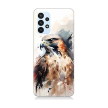 Samsung Galaxy A33 Uyumlu Siyah Beyaz Asil Kartal Desenli Silikon Kılıf