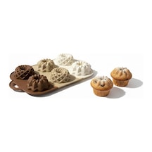 6 Bölmeli Silikon Muffin Ve Mini Kek Kalıbı - 3 Farklı Estetik Geometrik Desen, Yapışmaz Ve Esnek Pişirme Seti, M Çok Renkli