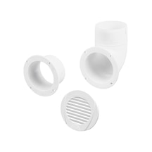 Ventilator Connector, Straight, Ø102mm, White