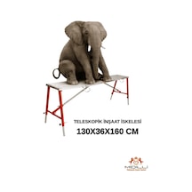 Alüminyum Gövdeli Çelik Ayaklı Teleskopik Katlanır İnşaat İskelesi - 400 Kg Taşıma Kapasitesi 130x36x160cm