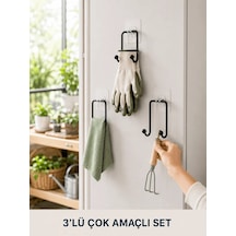 Lb 3 Adet Yapışkanlı Askılık Çok Amaçlı Ev Düzenleme Askı Seti Çok Renkli
