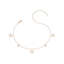 İndigo Takı Minik Deniz Yıldızı Rose Gümüş Halhal Çok Renkli