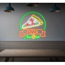 Twins Led Pizza Fresh&hot Yazılı Ve Şekilli Neon Tabela Amber Model:model:64783366