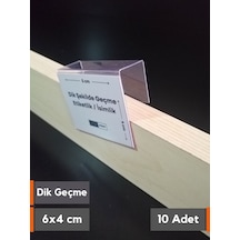 10 Adet Pvc Etiketlik Dik Geçme Ahşap Raf 6 x 4 CM İsimlik Etiket Cep