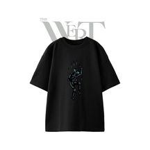Thewert Shaman Eye Tasarım Baskılı Ünisex Siyah Oversize T-shirt