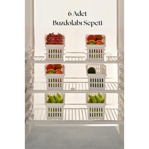 6'li Buzdolabı Organizeri Düzenleyici Çok Amaçlı Dolap Düzenleyici Beyaz 12x30x14 Cm Çok Renkli