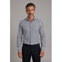 Bisse Siyah Regular Fit Cepsiz Uzun İtalyan Yaka Gömlek Gmczg261002 C99