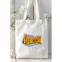 Art Hediye Fishdoom Mobil Oyun Baskılı Bez Çanta Omuz Çantası Kişiye Özel Model 1 Çok Renkli