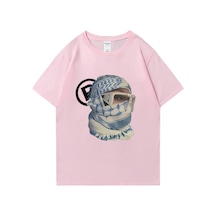 Flood Of Style En Punk Estetik Harajuku Grafik Baskı Y2k Pamuk T-shirt Retro Hip Hop Tee Kaya Emo Gevşek Str Pembe