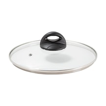 Ermiya Tencere Tava Sahan İçin Temperli Buhar Delikli Cam Kapak 24 CM
