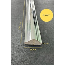 Diecor Dekoratif Polistren 15 Adet 2,5 Cm Düz Gümüş Duvar Çıtası Beyaz 2,5 Cm Model:xa228
