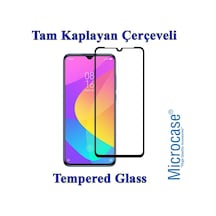 Microcase Xiaomi Mi Cc9 Tam Kaplayan Çerçeveli Tempered Cam Siyah