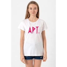 Blackpink Apt Beyaz Kadın Bisikletyaka Tshirt Beyaz
