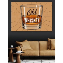 Old Whiskey Klasik Tasarım Dekoratif Kanvas - Mdf Ahşap Tablo