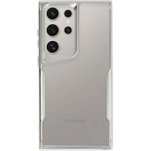 Samsung Uyumlu Galaxy S24 Ultra Kılıf Boyi Silikon Kapak Gümüş