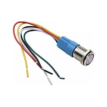 Alkatronik 16mm Ledli Kablolu Push Tip Metal Button 12v 16mm 1no 1nc Spdt On Off Su Geçirmez Paslanmaz Çelik 1