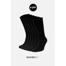 6 Lı Mısırlı Erkek Bambu Dikişsiz Koku Yapmayan Soket Çorap Siyah
