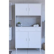 Eliusta Artex 95 Cm Yüksek Organizasyonlu Boy Dolabı 95x173x32,5 Cm Beyaz Banyo/mutfak Dolabı Beyaz