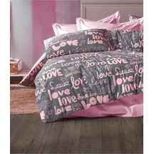 Lexroo Denizli Çeyiz Tek Kişilik Çocuk Nevresim Takımı Love Pembe