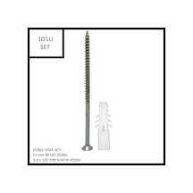 Dübel-vida Seti, Beyaz Dübel 12 Mm, 6,0x120 Yhb Sunta Vidası, 10 Adet