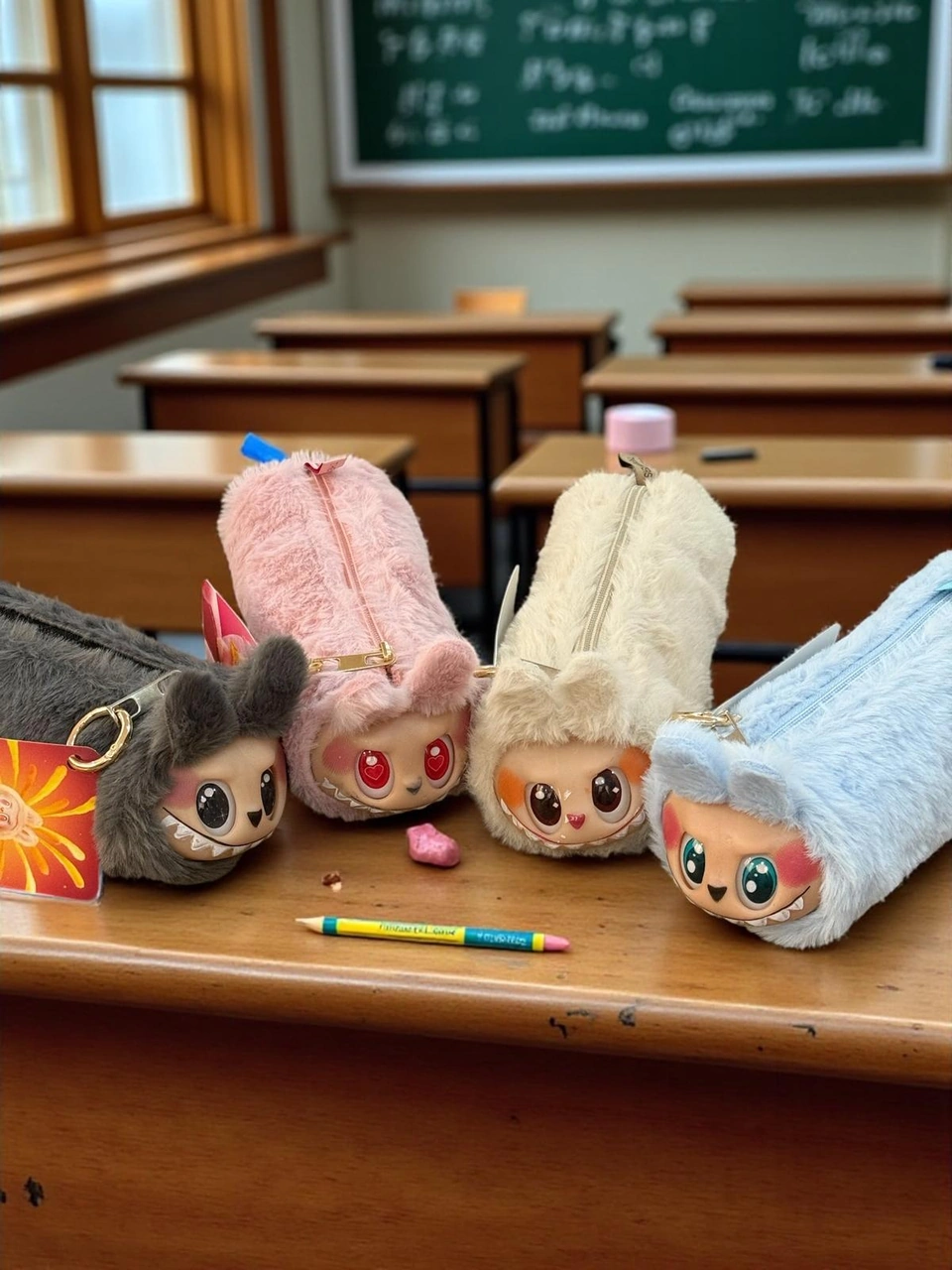 Labubu Anahtarlık Ve Kalemlik Bir Arada Yeni Model Oyuncak Peluş Çok  Renkli