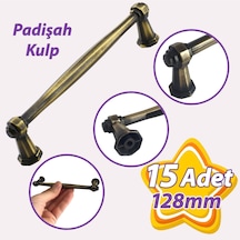 15 Adet Padişah Kulp 128 Mm Antik Sarı Mutfak Kulpu Çekmece Dolap Kapak Kulbu Metal Mobilya Dolabı Kulpları
