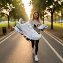 Enoch Erkek Yüksek Tabanlı Spor Ayakkabı Kalın Taban Yürüyüş Ve Günlük Sneaker Beyaz