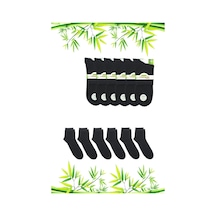 Bambu Erkek Yarım Konç Düz Füme Çorap Dikişsiz 6'lı Paket Füme