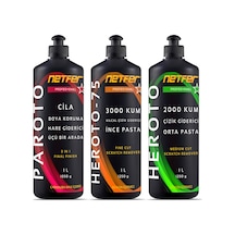 Netfer 3'lü İnce Orta Pasta Cila Set - 3x1 L