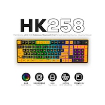 Hawk Gaming Hk258 Lcd Rgb Kablosuz/bluetooth Sarı Siyah Gaming Klavye