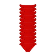 Royaleks 12 adet Süper Eko Set Likralı Kadın Slip Külot Kırmızı RYL-EKO11002 Kırmızı