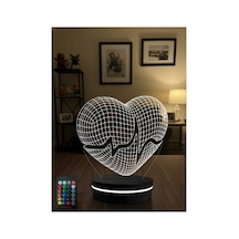 3d Kalp Şeklinde Led Gece Lambası Uzaktan Kumandalı Rgb Masa Lambası Dekoratif Ambiyans Işığı Çok Renkli