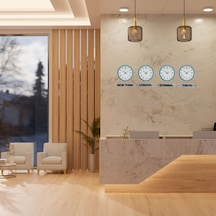 Turkuaz 36 Cm 4 Lü Tabelalı Dünya Saatleri Seti Otel Ve Resepsiyon Saati