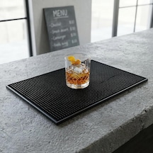 Lüx Bar Matı 43x28 Cm Kaymaz Siyah Kauçuk Bar Ve Bulaşık Matı - Dayanıklı Dökülme Ve Servis Matı 450 Gr Bar Diğer