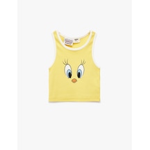 Koton Tweety Lisanslı Baskılı Pamuklu Kolsuz Bisiklet Yaka Atlet Sarı 6skg30012ak Sarı