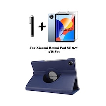 Xiaomi Redmi Pad Se 8.7 Inç Tablet Uyumlu Uyku Modlu 360 Döner Pu Deri Kılıf Seti Kılıf