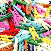50'li Renkli Ahşap Mandal 3.5cm 10'lu Paket-500 Adet