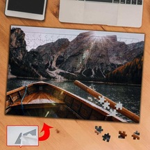 Sandalla Göl Turu Dağ Manzara 240 Parça Puzzle Yapboz Tablo-3662