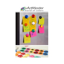 Pano Düğmesi Mıknatısı Renkli 10 Lu 1 Paket Buzdolabı Dekorasyon Manyetik Yuvarlak Mıknatıs Hobi Etkinlik Plastik Kaplı