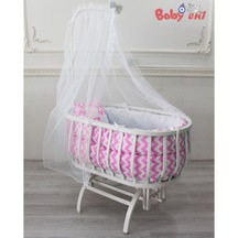 Babyen1 Pembe Sepet Beşik Uyku Seti Anne Yanı %100 Organik Pamuk