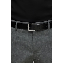 Orijinal Hakiki Deri Erkek Kumaş Kanvas Kot Pantolon Için Uygun Tek Parça Deri 1.sınıf Siyah Siyah