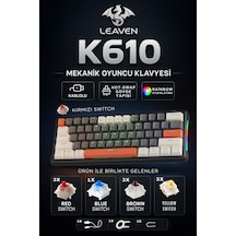 K610 Kablolu Kırmızı Switch Mekanik Oyuncu Klavyesi-61 Tuş Rgb-hot Swap