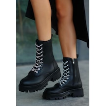 Jinox Siyah Cilt Bağcıklı Bot Çok Renkli