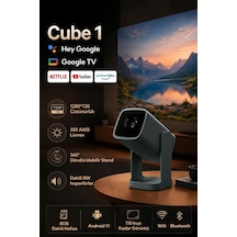 Wanbo Cube1 Projeksiyon Cihazı-Dahili Android TV 11.0 Widevine L1 sertifikalı & 8W Hoparlör -Koyu yeşil