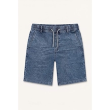 Defacto Relax Fıt Esnek Belli Jean Bermuda Şort H8872ax26smnm34 Mavi-nm34