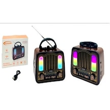 Yuegan Pl-4702 Nostalji Radyo Rgb Işıklı Speaker Fm.bt.sd Usb Girişli