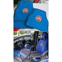 Fırat mavi servis kılıfı halı paspas vs vs dolu dolu set
